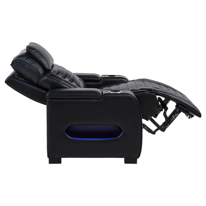 Zuma 3-Piece Dual Power Reclining Sofa Set with Bluetooth Black