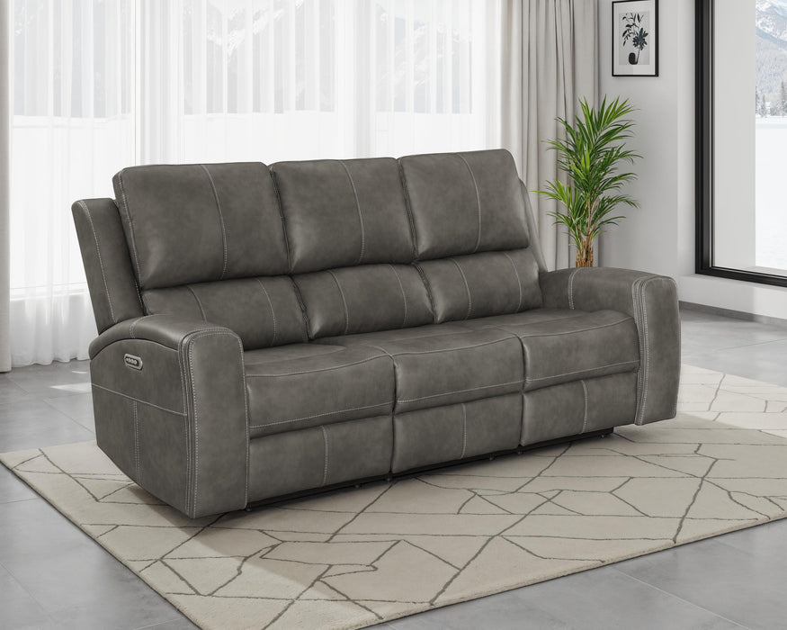 Brickston Triple Power Reclining Sofa Charcoal