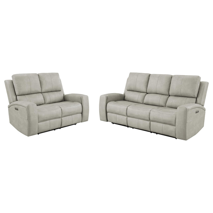 Brickston 2-piece Triple Power Reclining Sofa Set Grey