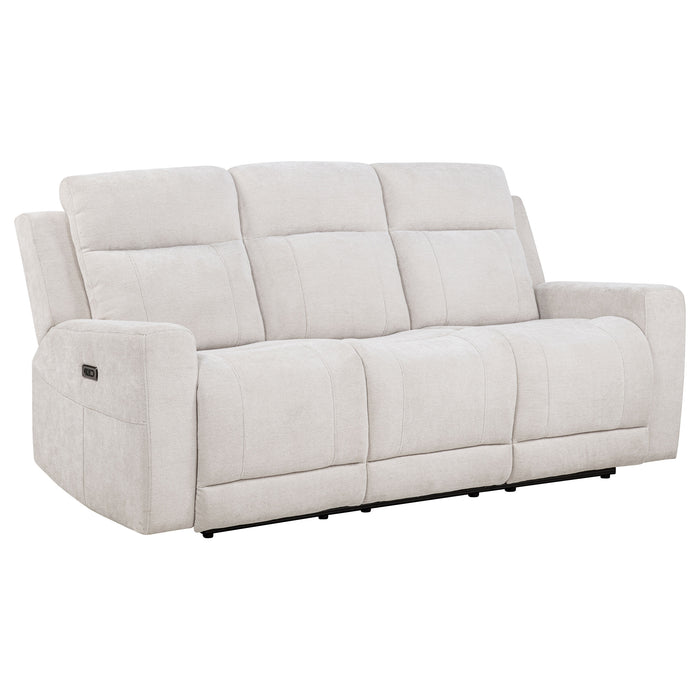 Kennett 2-piece Chenille Power Reclining Sofa Set Ivory