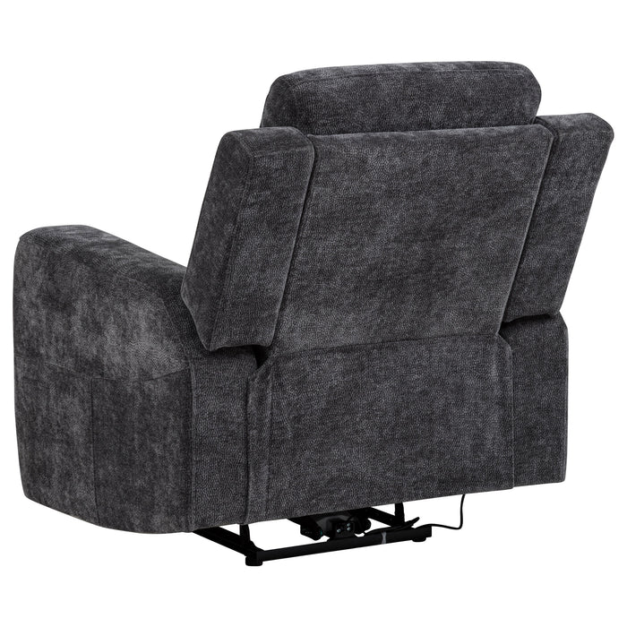 Kennett Chenille Upholstered Power Recliner Chair Dark Grey
