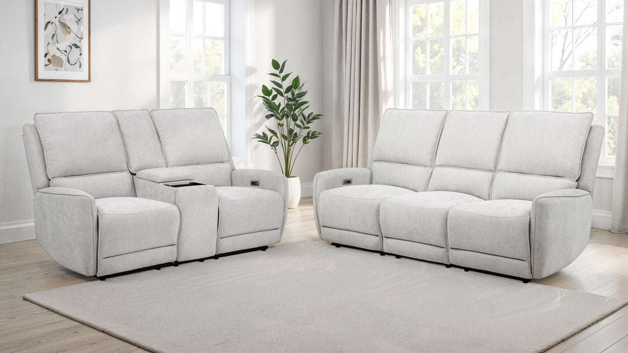 Sylmar 2-piece Chenille Power Reclining Sofa Set Dove Grey