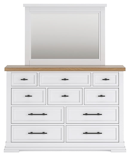 Ashbryn Queen Panel Storage Bed with Mirrored Dresser, Chest and Nightstand