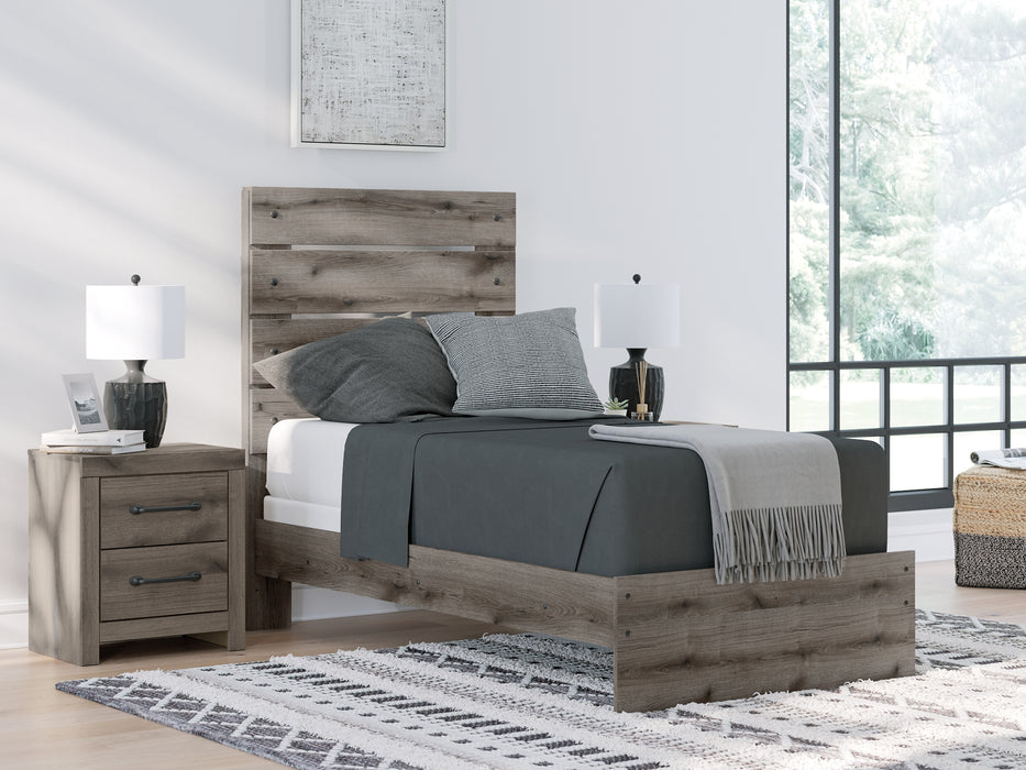 Graystorm Twin Panel Bed with Mirrored Dresser