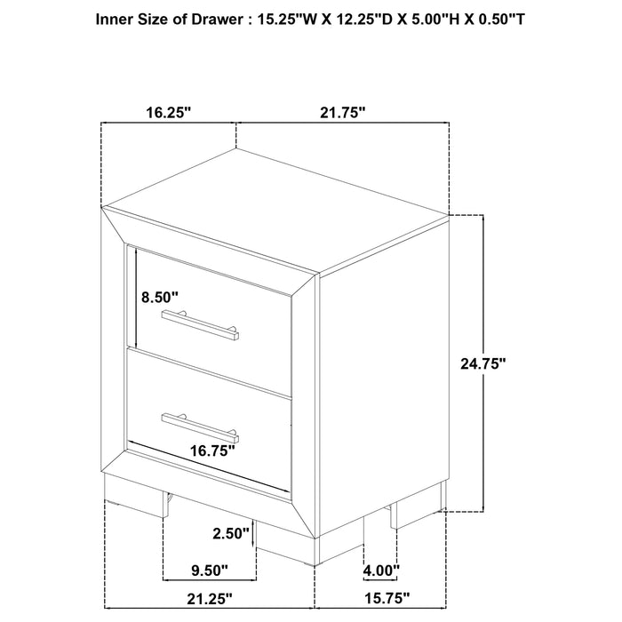 Arielle 4-piece Eastern King Bedroom Set Light Oak