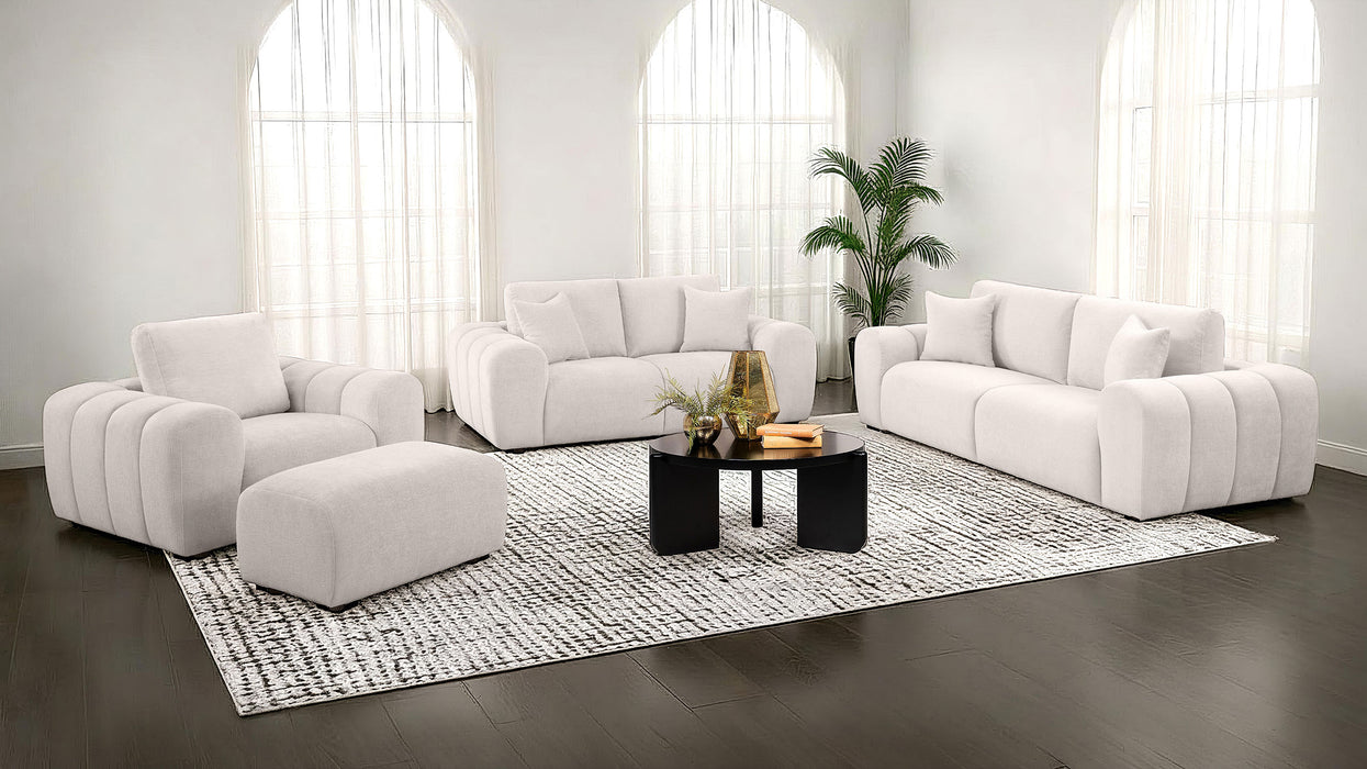 Burnett Chenille Upholstered Wide Arm Sofa Ivory