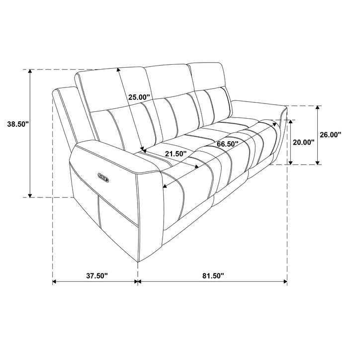 Kennett Chenille Upholstered Power Reclining Sofa Ivory