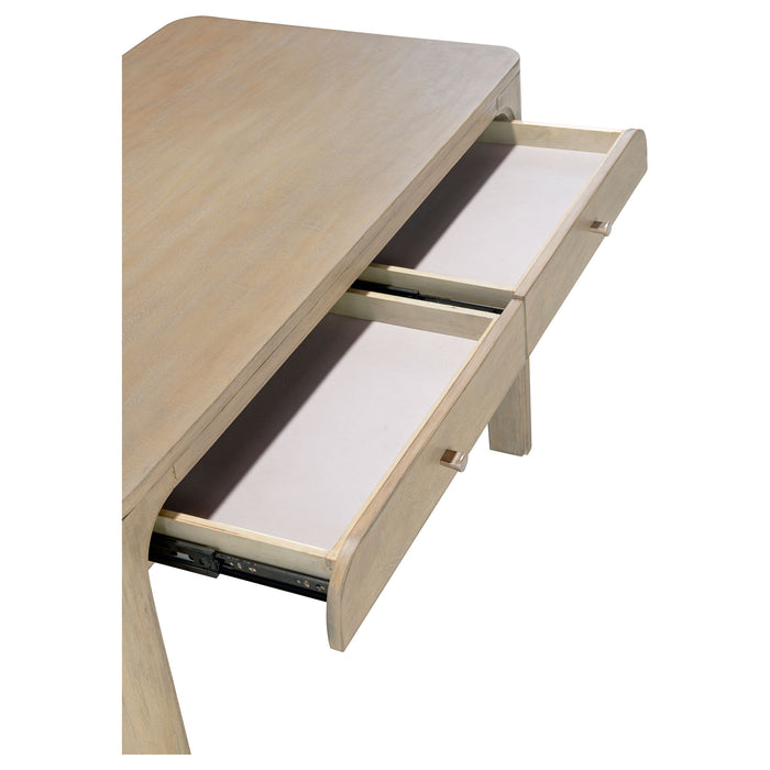 Solano 2-drawer Makeup Table Vanity Desk Weathered Mango