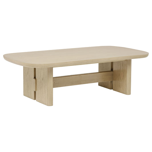 Kailani Coastal Rectangular Cocktail Coffee Table Beige Oak