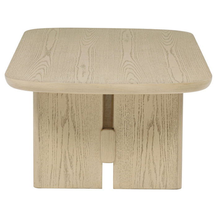 Kailani Coastal Rectangular Cocktail Coffee Table Beige Oak