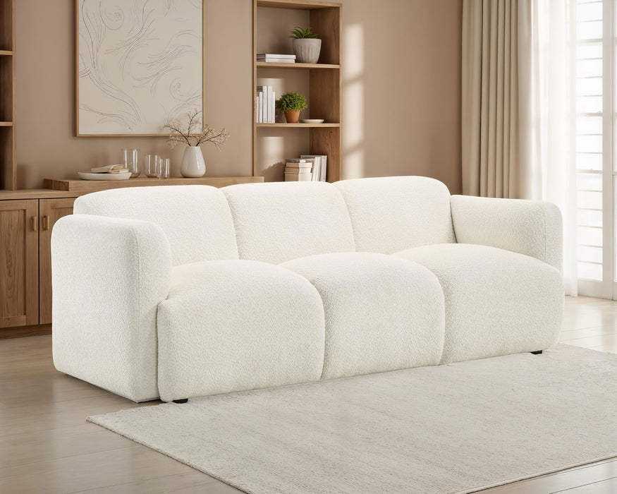 Dorset Fabric Upholstered Round Track Arm Sofa White