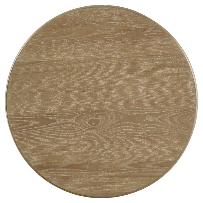 Adina 2-piece Round Coffee Table Set Distressed Light Brown