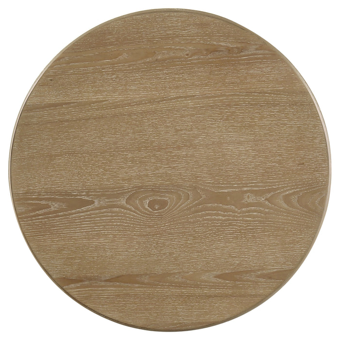 Adina 3-piece Round Coffee Table Set Distressed Light Brown