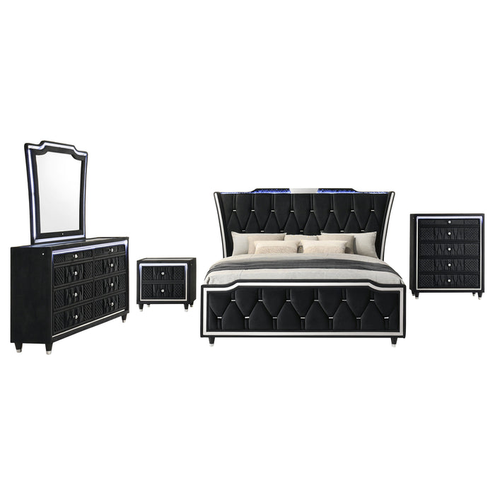Lorient 5-piece Eastern King Bedroom Set Black