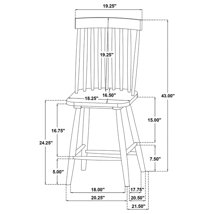 Andrews 5-piece Round Counter Dining Set Light Ash and Black