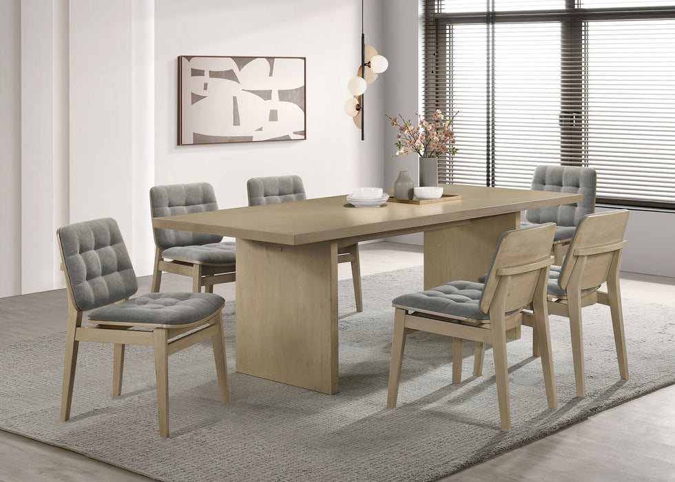 Decker 7-piece 82-inch Rectangular Dining Set Grey and Natural Oak