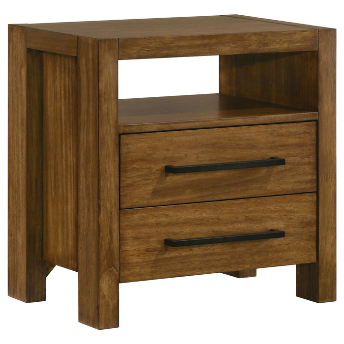 Adderley 2-drawer Nightstand Bedside Table Warm Brown
