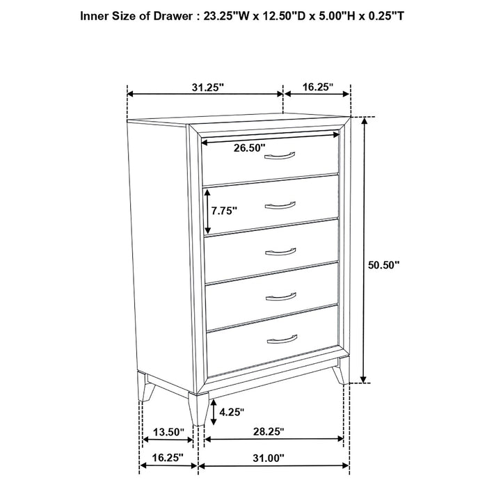 Watson Five-piece Eastern King Bedroom Set Light Taupe