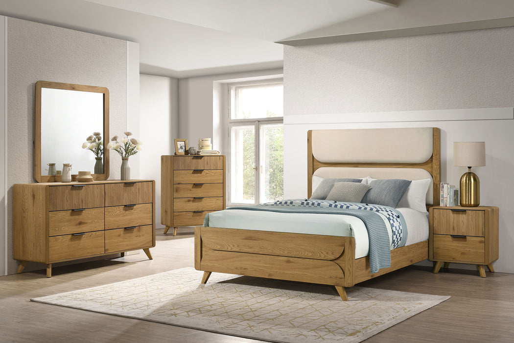 Bennett 6-drawer Bedroom Dresser and Mirror Set Light Oak