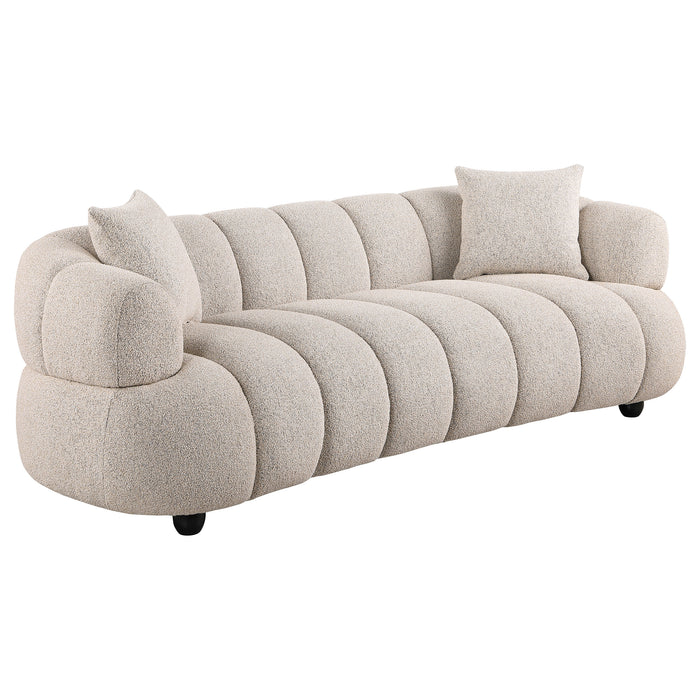 Whitney Contemporary Channel Tufted Woven Fabric Upholstered Sofa