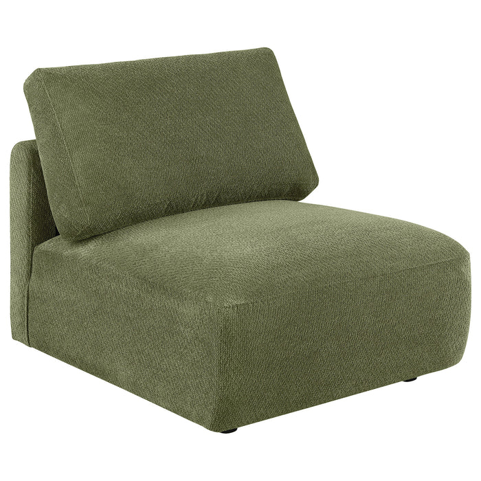 Elysia 5-piece Fabric Upholstered Modular Sectional Sofa Green
