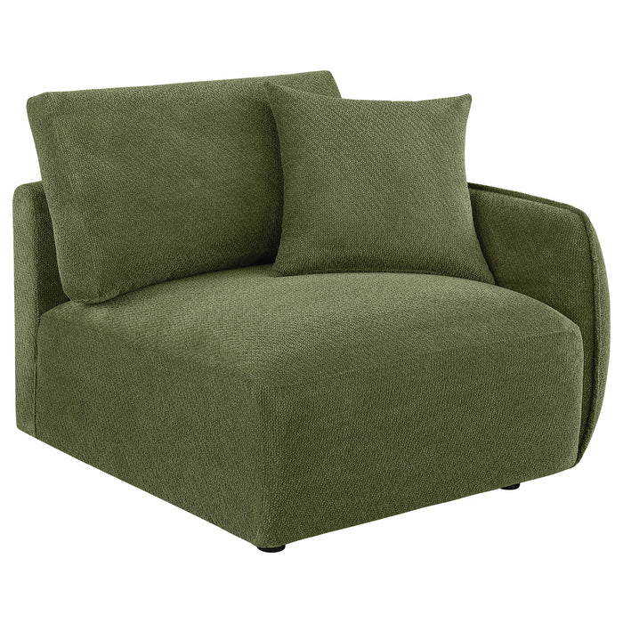 Elysia 5-piece Fabric Upholstered Modular Sectional Sofa Green