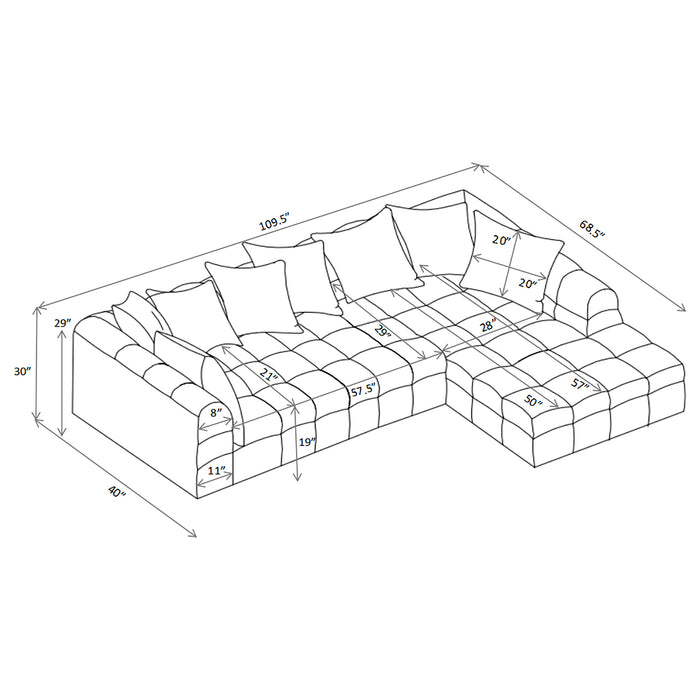 Amara 2-Piece Upholstered Sectional Sofa