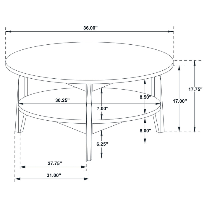Bradley 3-Piece Round SmartTop™ Coffee Table Set Grey and Natural