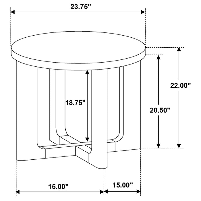 Kessler Round Sculptural Wood End Table Light Oak
