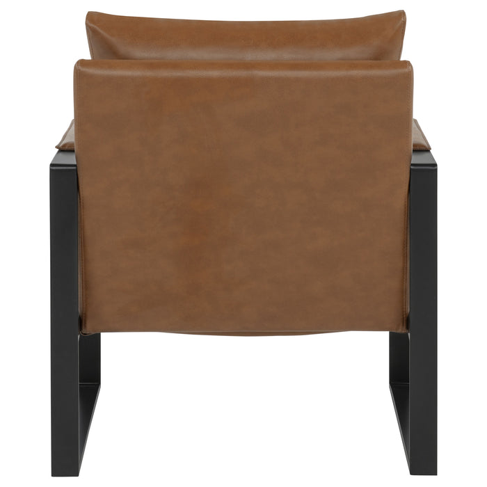 Rosalind Upholstered Track Arm Accent Chair Brown