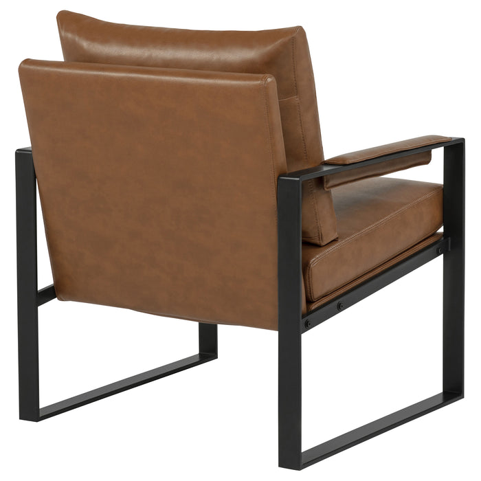 Rosalind Upholstered Track Arm Accent Chair Brown