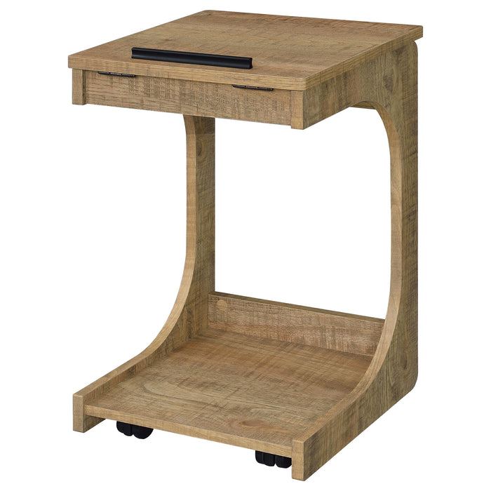 Ralston C-Shaped Lift-Top Sofa Side Table With Casters Mango