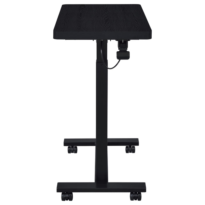 Westpark Pneumatic Adjustable C-Shape Side Table with Casters Black