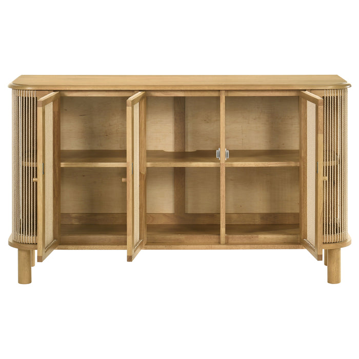 Ervine 3-Door Rope Panel Sideboard Accent Storage Cabinet Natural