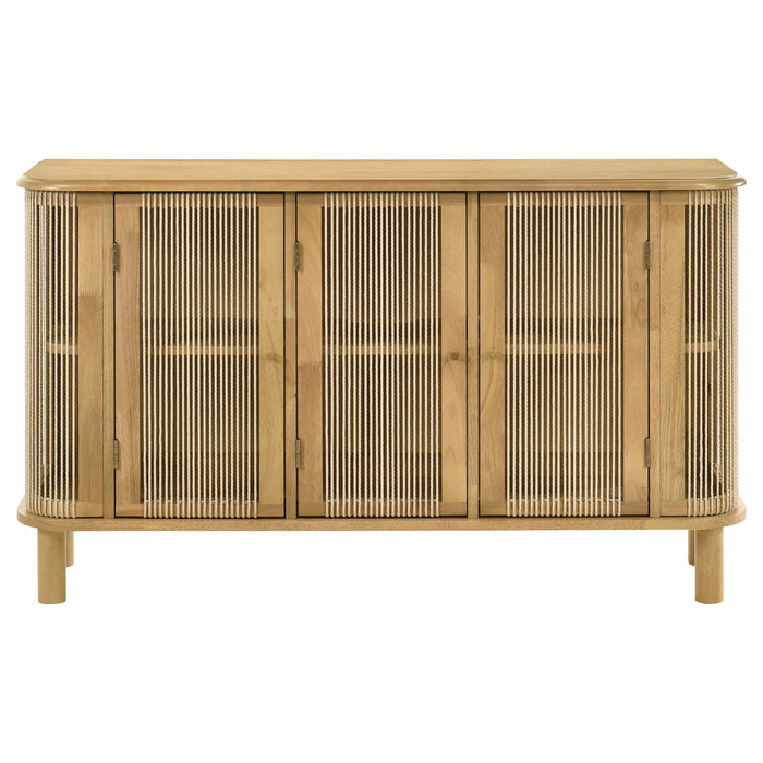 Ervine 3-Door Rope Panel Sideboard Accent Storage Cabinet Natural