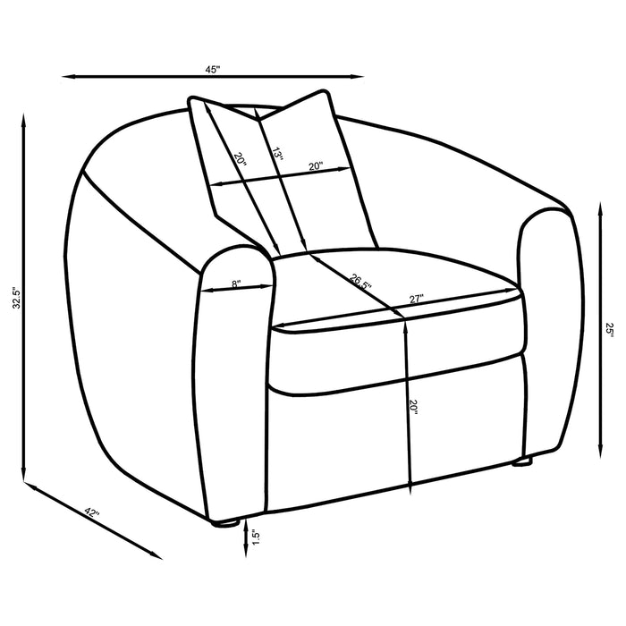 Isabella 3-piece Fabric Upholstered Sofa Set Sand