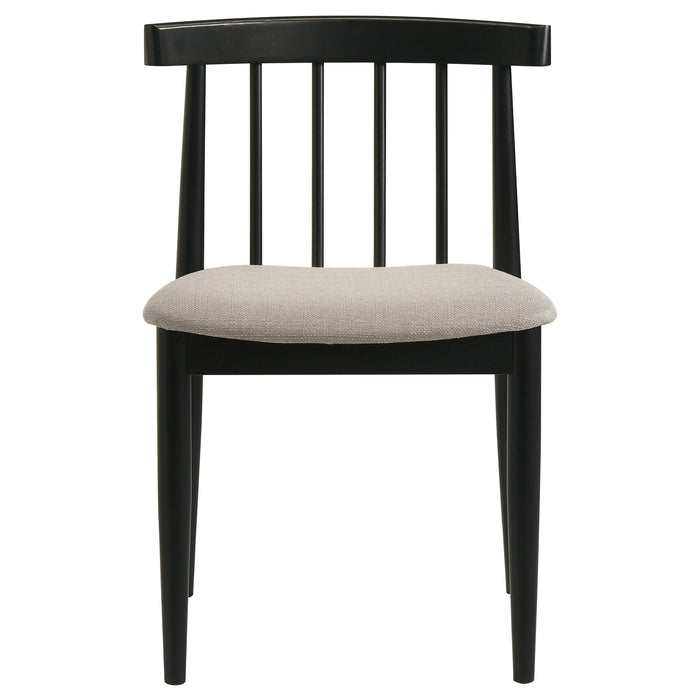 Hamlyn 5-piece Round Wood Dining Set Wheat and Black