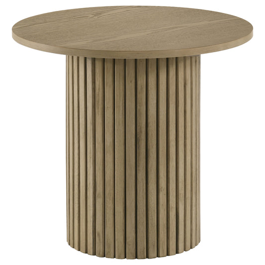 Hamlyn 43-inch Round Wood Counter Height Dining Table Natural Oak