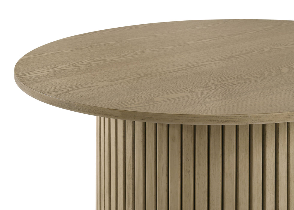 Hamlyn 5-piece Round Wood Counter Height Dining Set Cream and Natural Oak