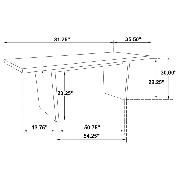 Decker 7-piece 82-inch Rectangular Dining Set Walnut