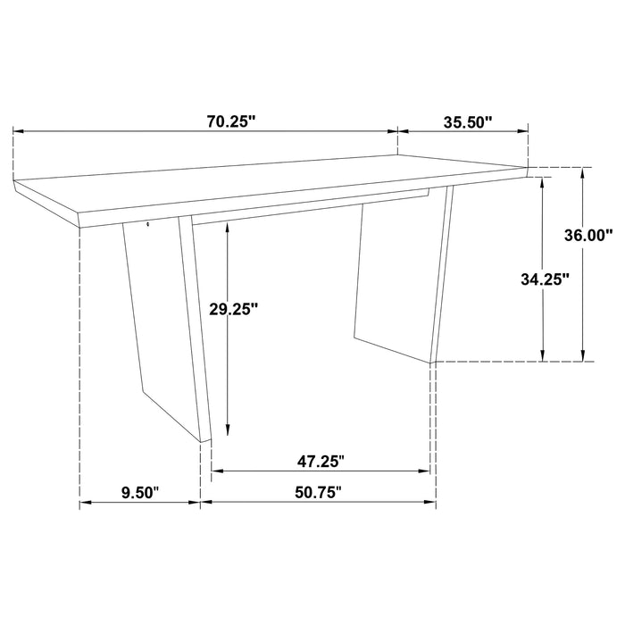 Decker 7-piece 70-inch Rectangular Counter Height Dining Set Grey and Natural Oak