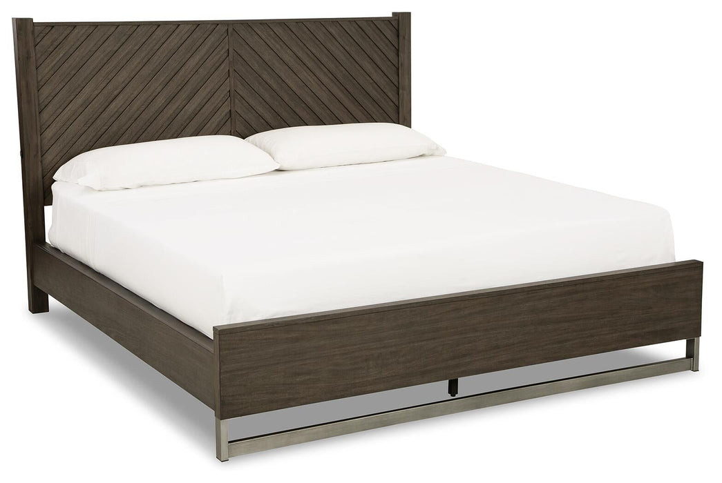 Arkenton King Panel Bed with Mirrored Dresser