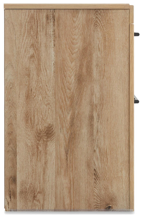 Hyanna King Panel Storage Bed with 2 Under Bed Storage Drawers, Dresser, Mirror and Nightstand