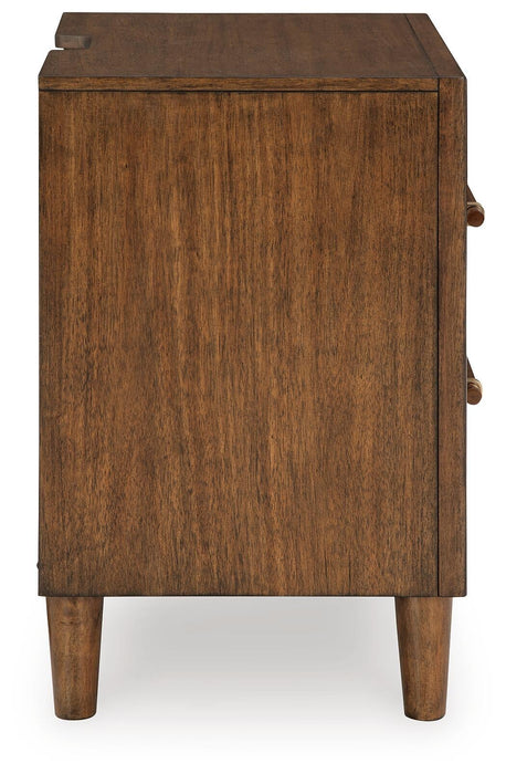 Lyncott Queen Upholstered Panel Bed, Dresser, Mirror, Chest and Nightstand