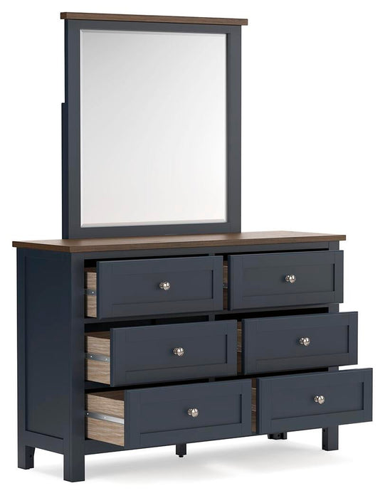 Landocken Twin Panel Headboard, Dresser, Mirror and Nightstand