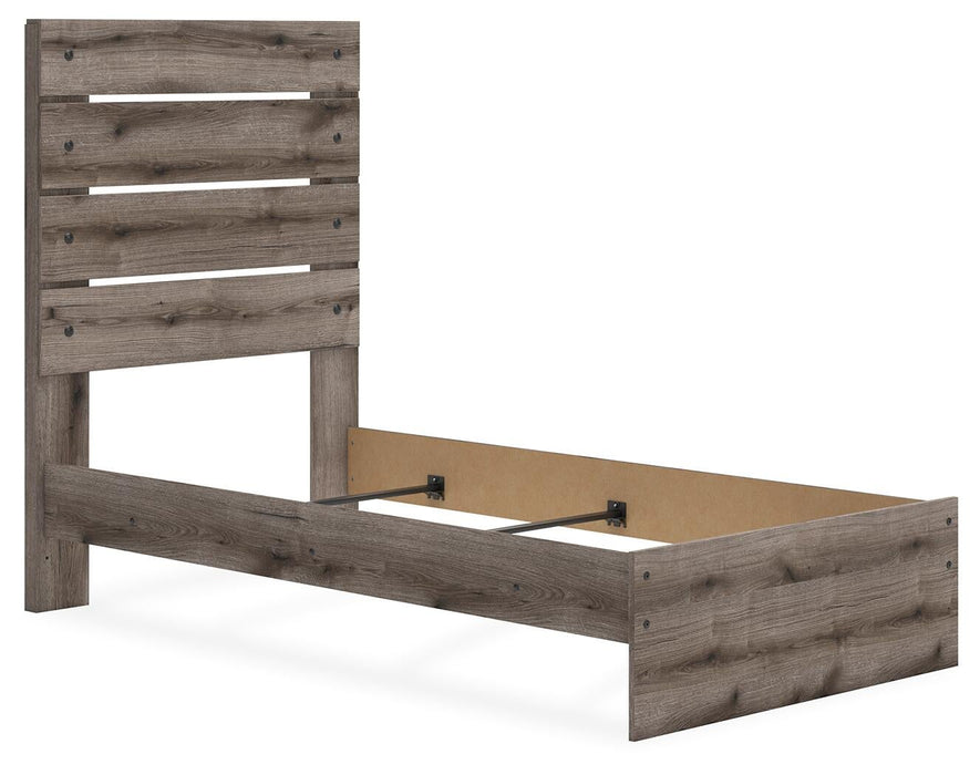 Graystorm Twin Panel Bed, Dresser, Mirror and Nightstand