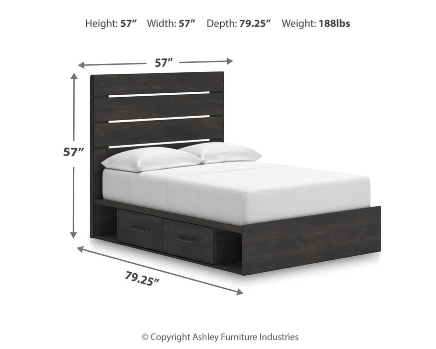 Hollivern Full Panel Storage Bed, Dresser and Mirror
