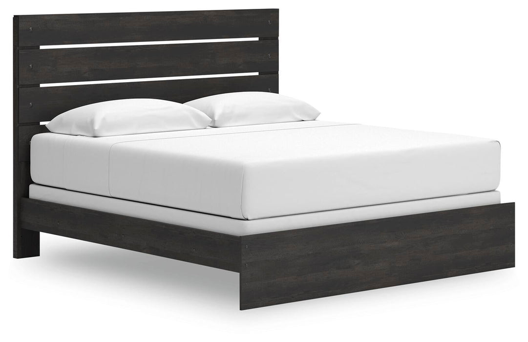 Hollivern King Panel Bed, Dresser, Mirror and Nightstand