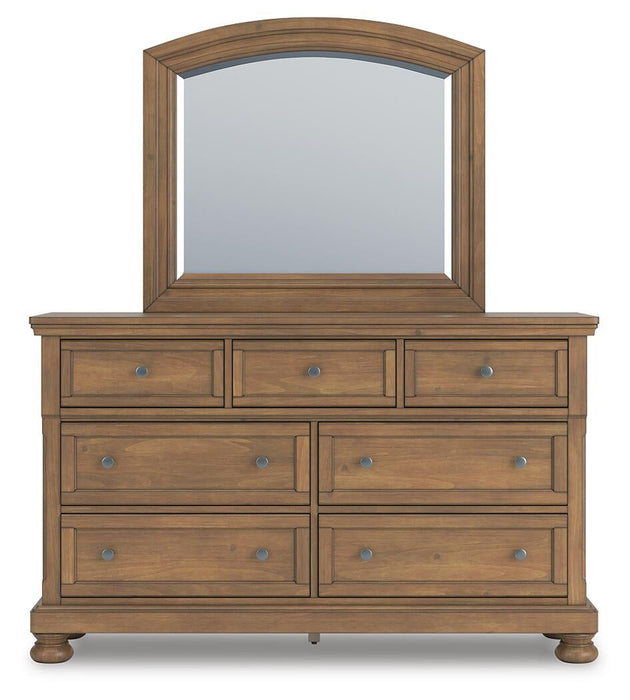 Feddinger King Panel Bed with Mirrored Dresser