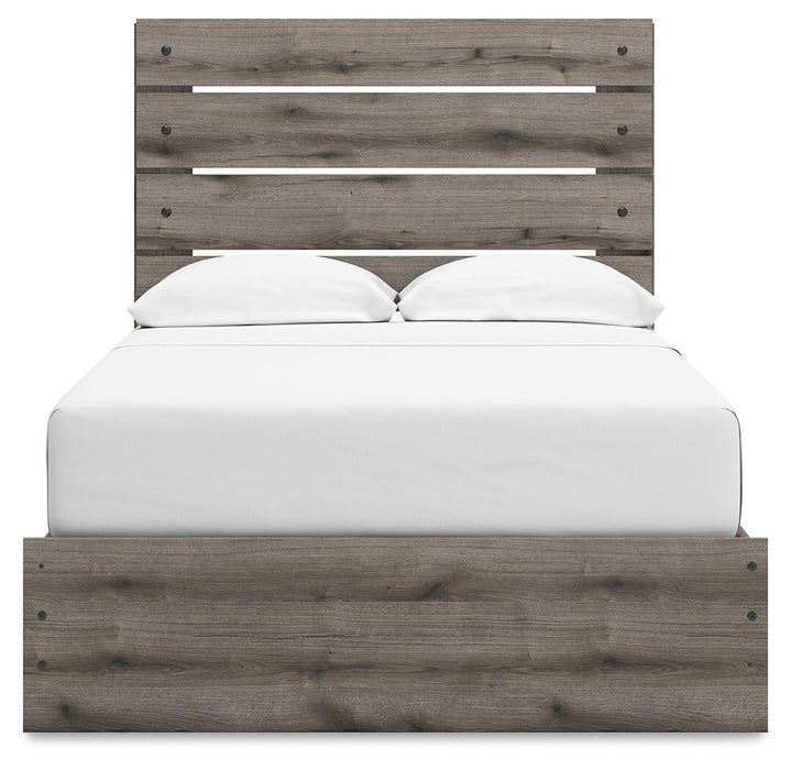 Graystorm Full Panel Storage Bed, Dresser, Mirror and Nightstand